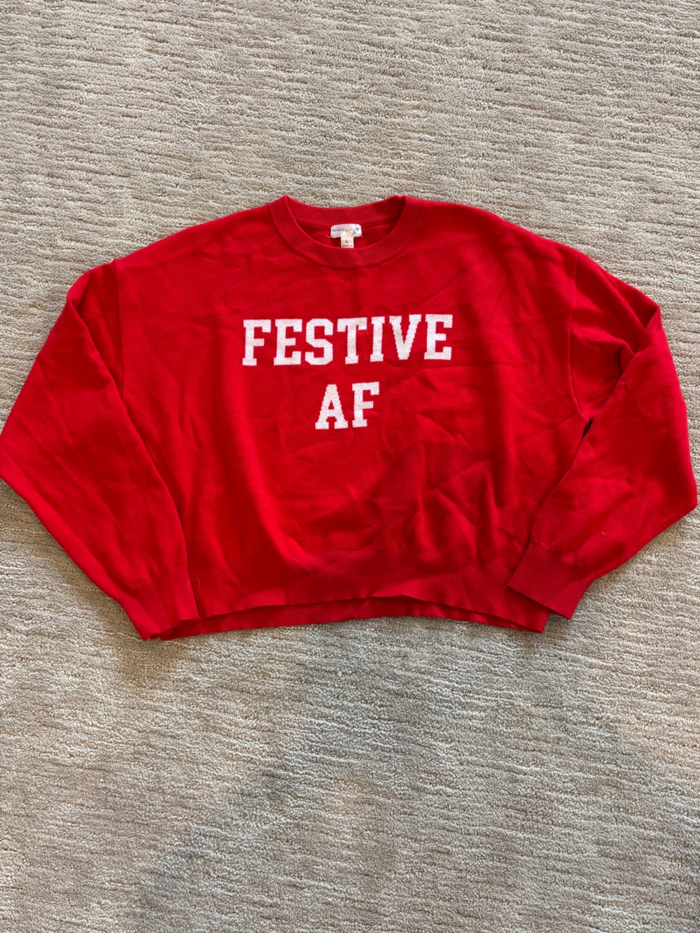 Women’s Red 'Festive AF' Crewneck Sweater